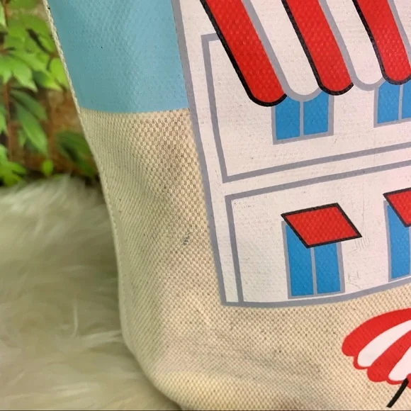LULU GUINNESS Canvas Beach Scene Ring Bag